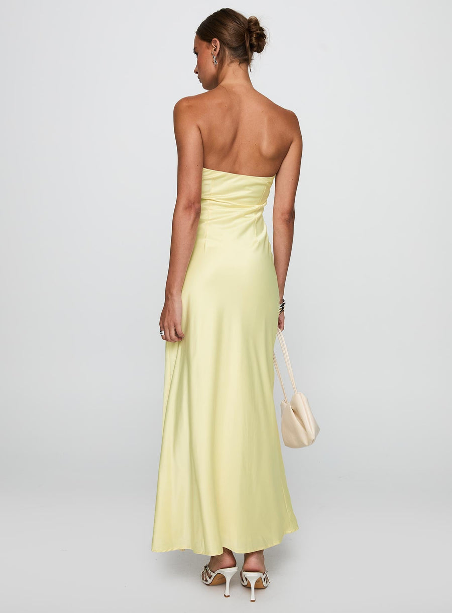 Chevalier Strapless Maxi Dress Lemon · photo 5