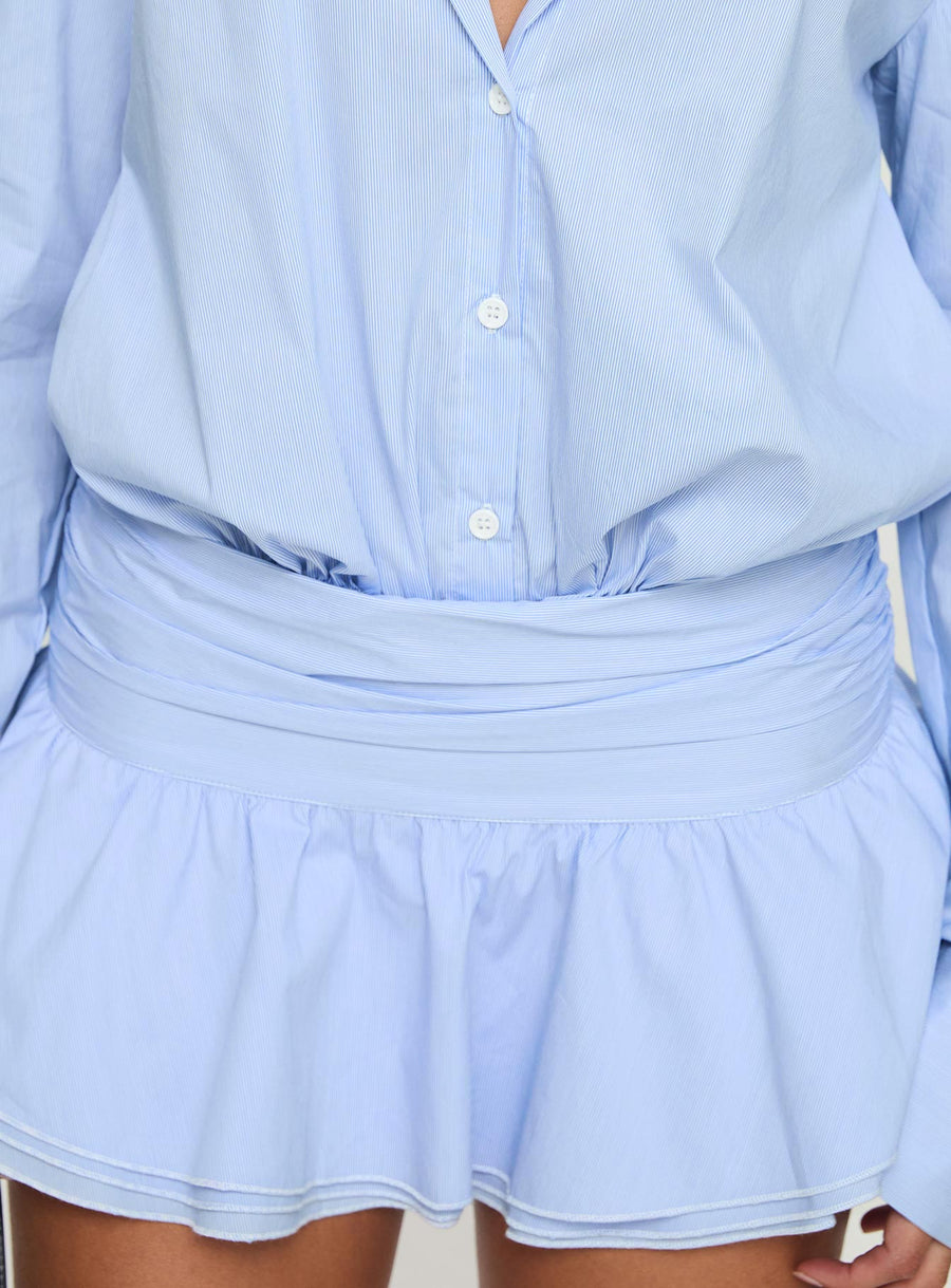 Girls Girls Girls Long Sleeve Mini Dress Blue · photo 6