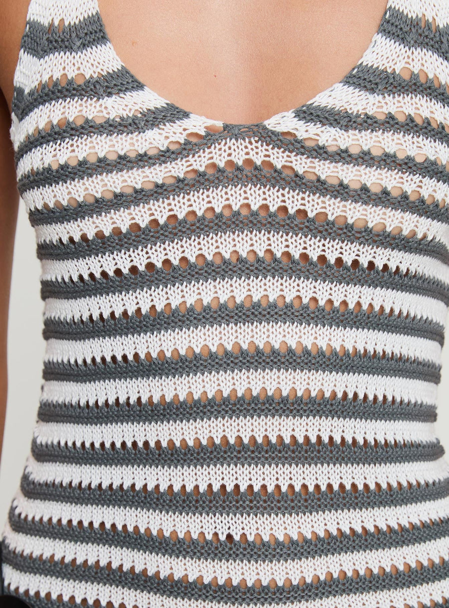 Marino Mini Dress Grey / White · photo 6