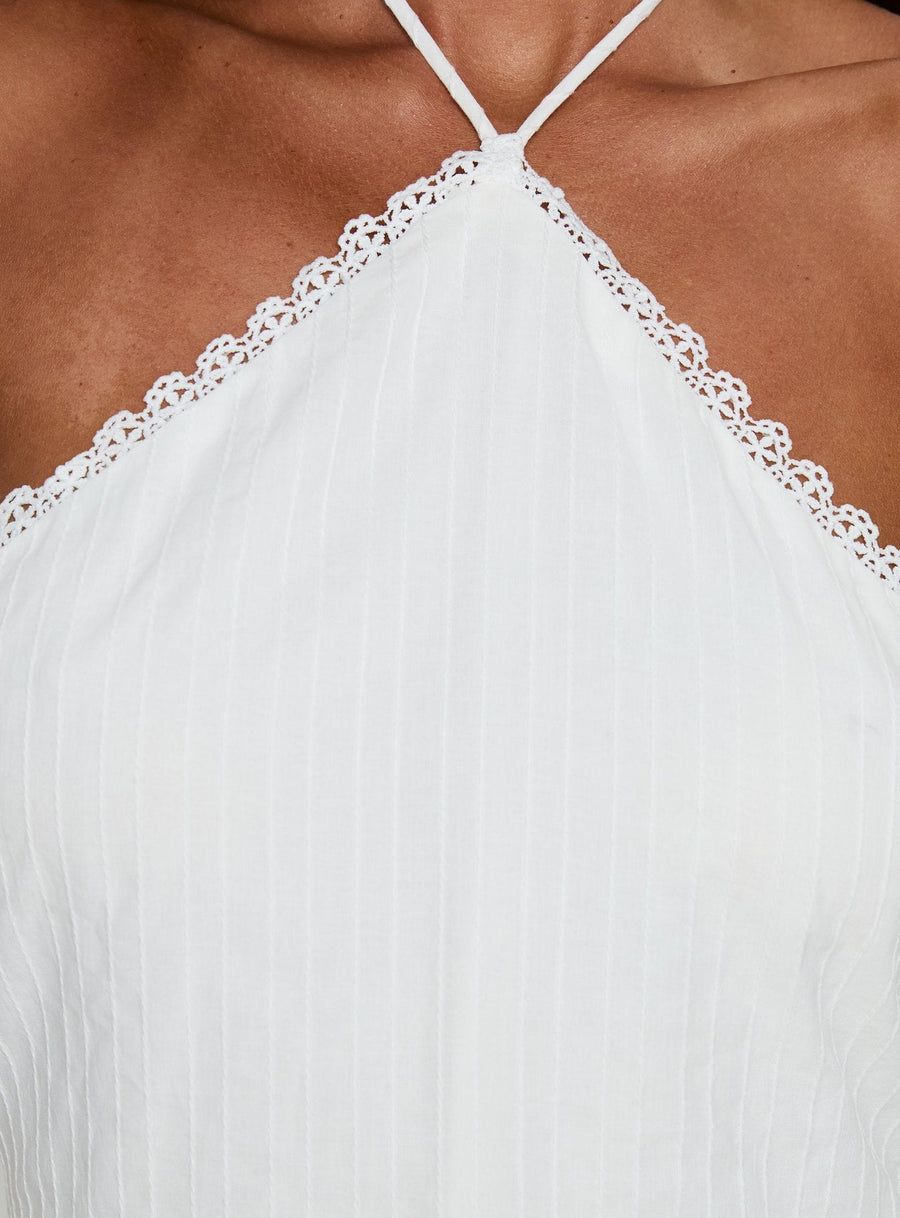 Harie Arrow Neck Halter Mini Dress White · photo 6