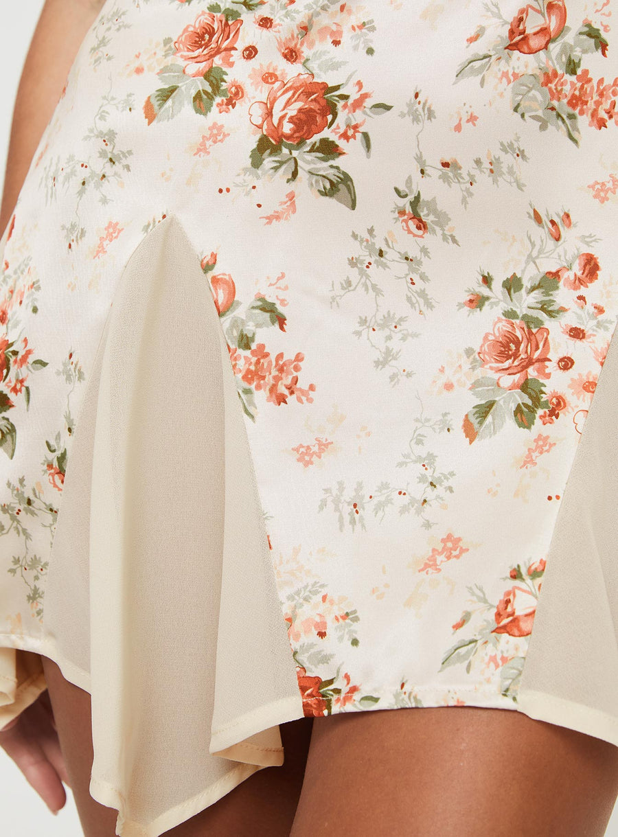 Lucardi Satin Mini Dress Floral · photo 6