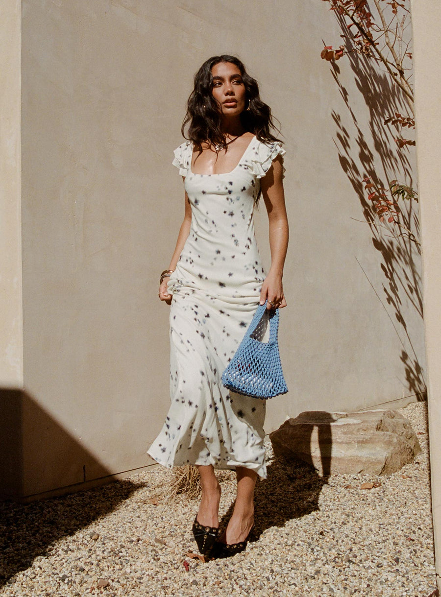 Jontee Bias Cut Maxi Dress Cream Floral · photo 5