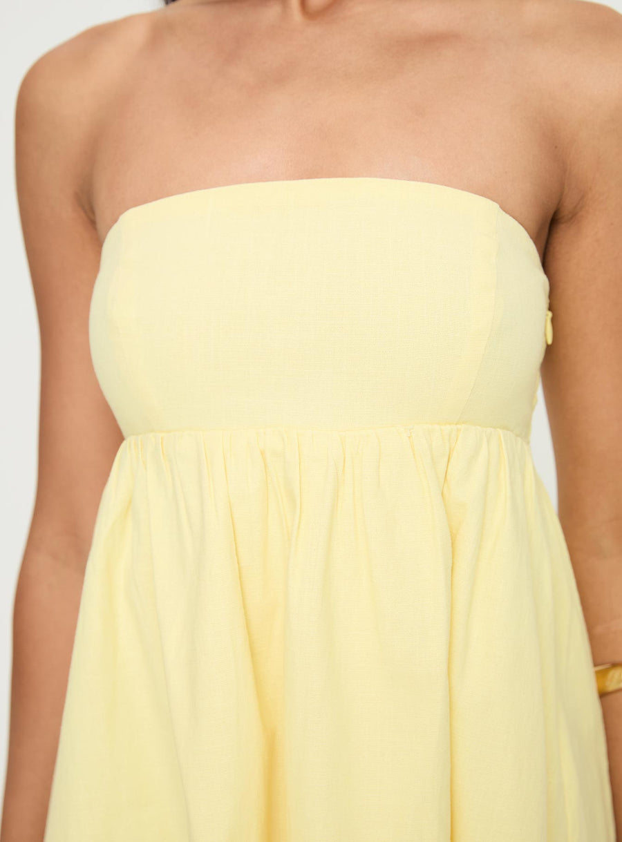 Osment Strapless Mini Dress Lemon · photo 6
