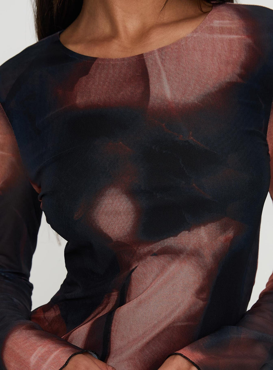 Nyxia Long Sleeve Mini Dress Multi · photo 6