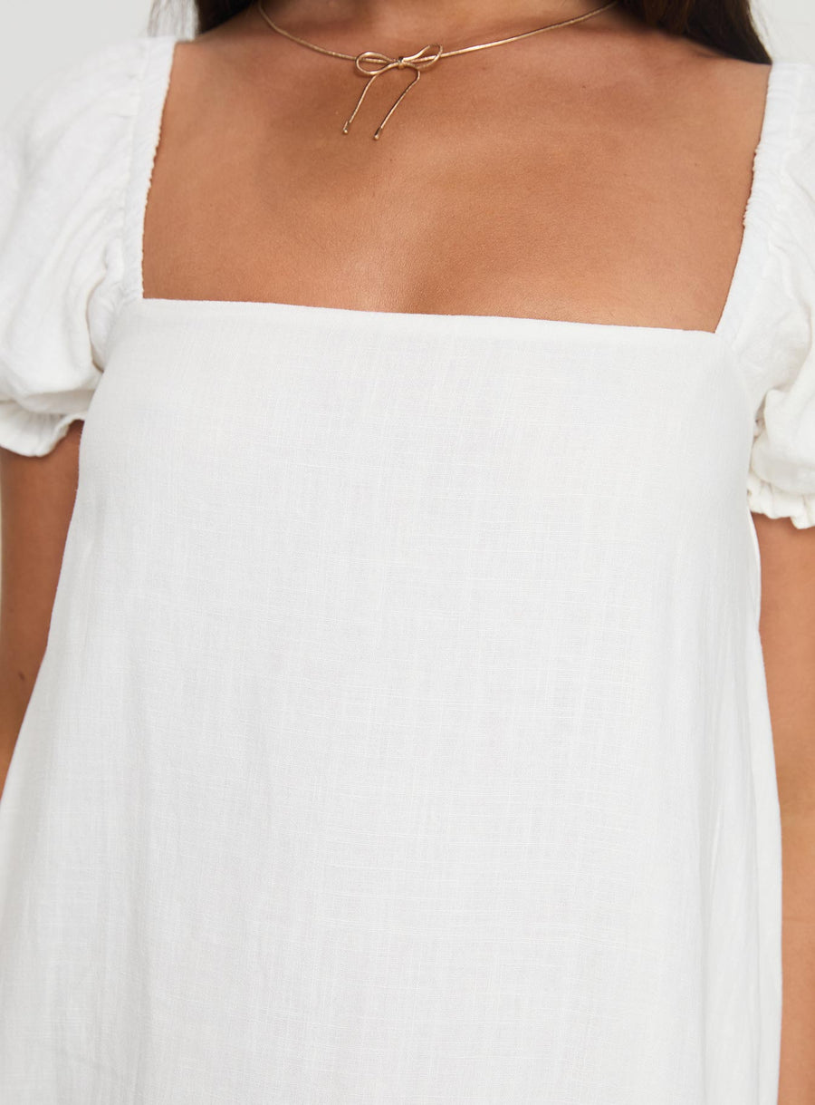 Beyond Linen Blend Mini Dress White · photo 6