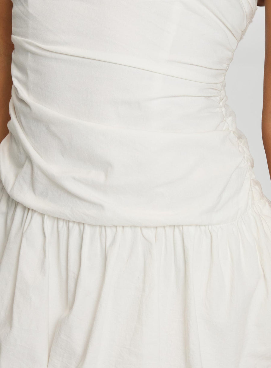 Scene Stealer Bubble Hem Mini Dress White · photo 6