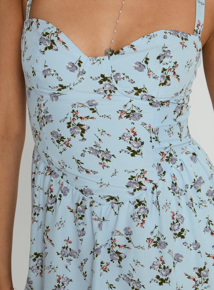 Izebella Maxi Dress Blue Floral · photo 5