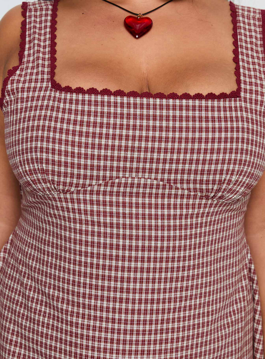 Dasha Mini Dress Red Check Curve · photo 6