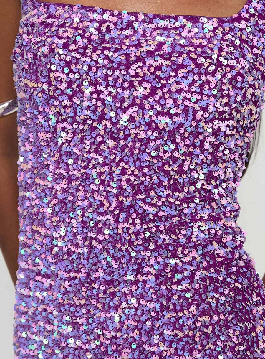 Miss Me Sequin Mini Dress Purple · photo 6
