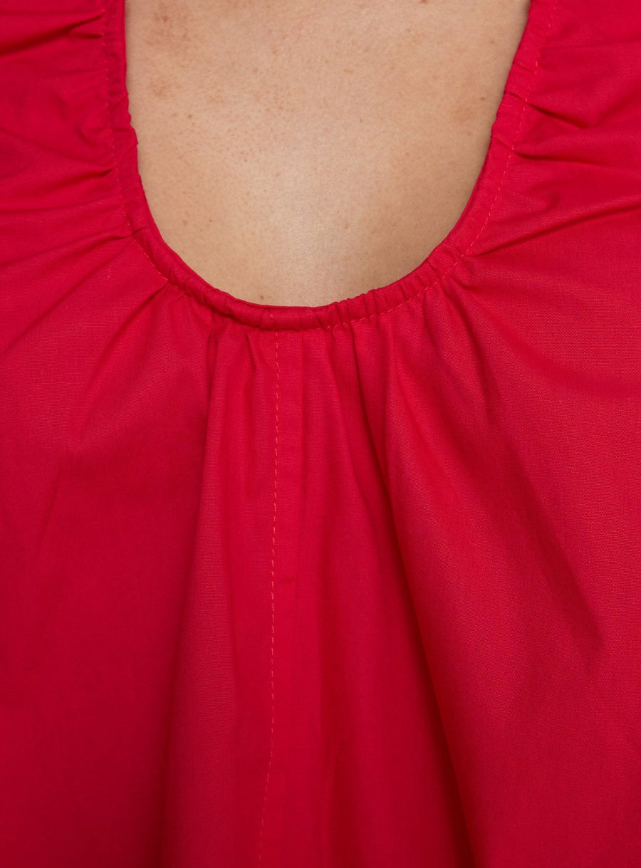 Eberta Ruched Baby Doll Mini Dress Red · photo 6