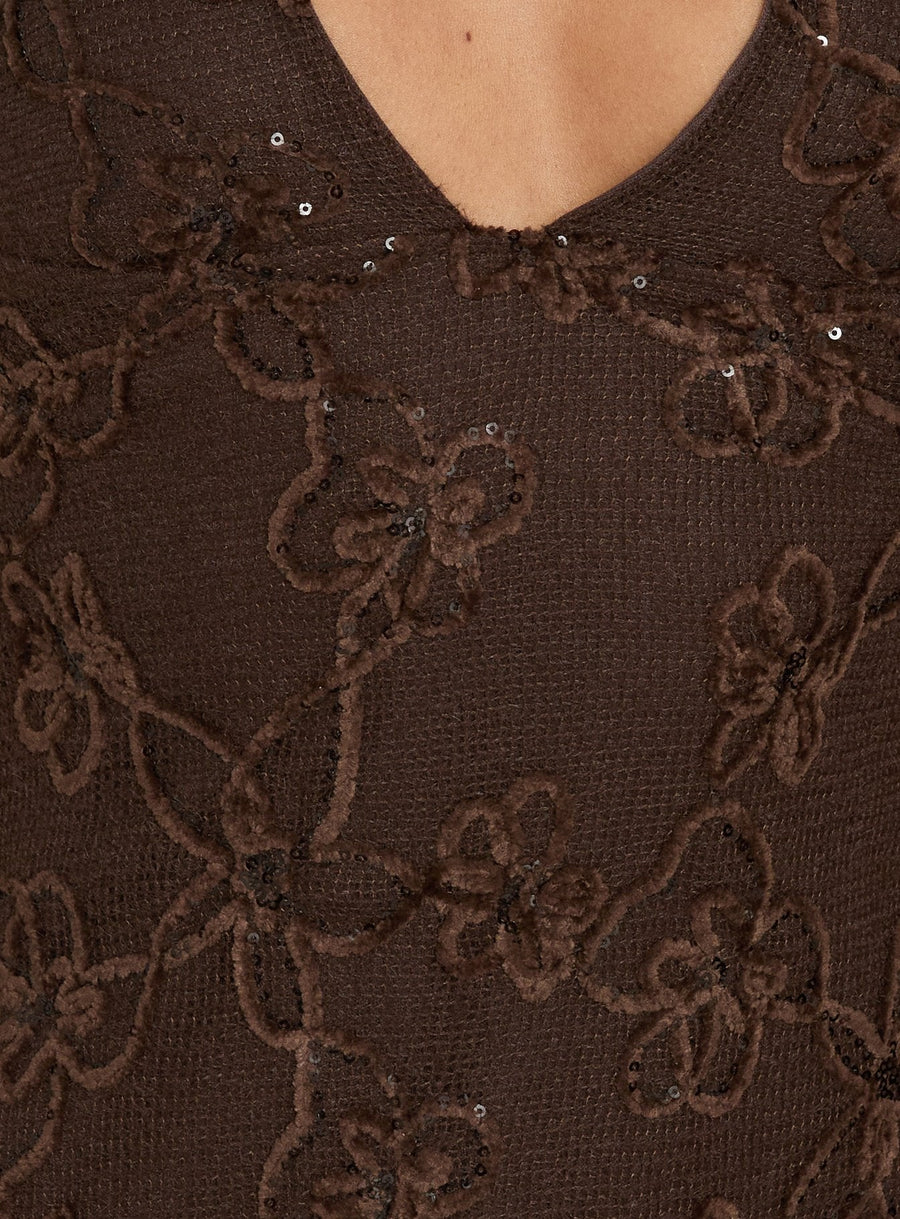 Codami Sequin Mini Dress Dark Brown · photo 6