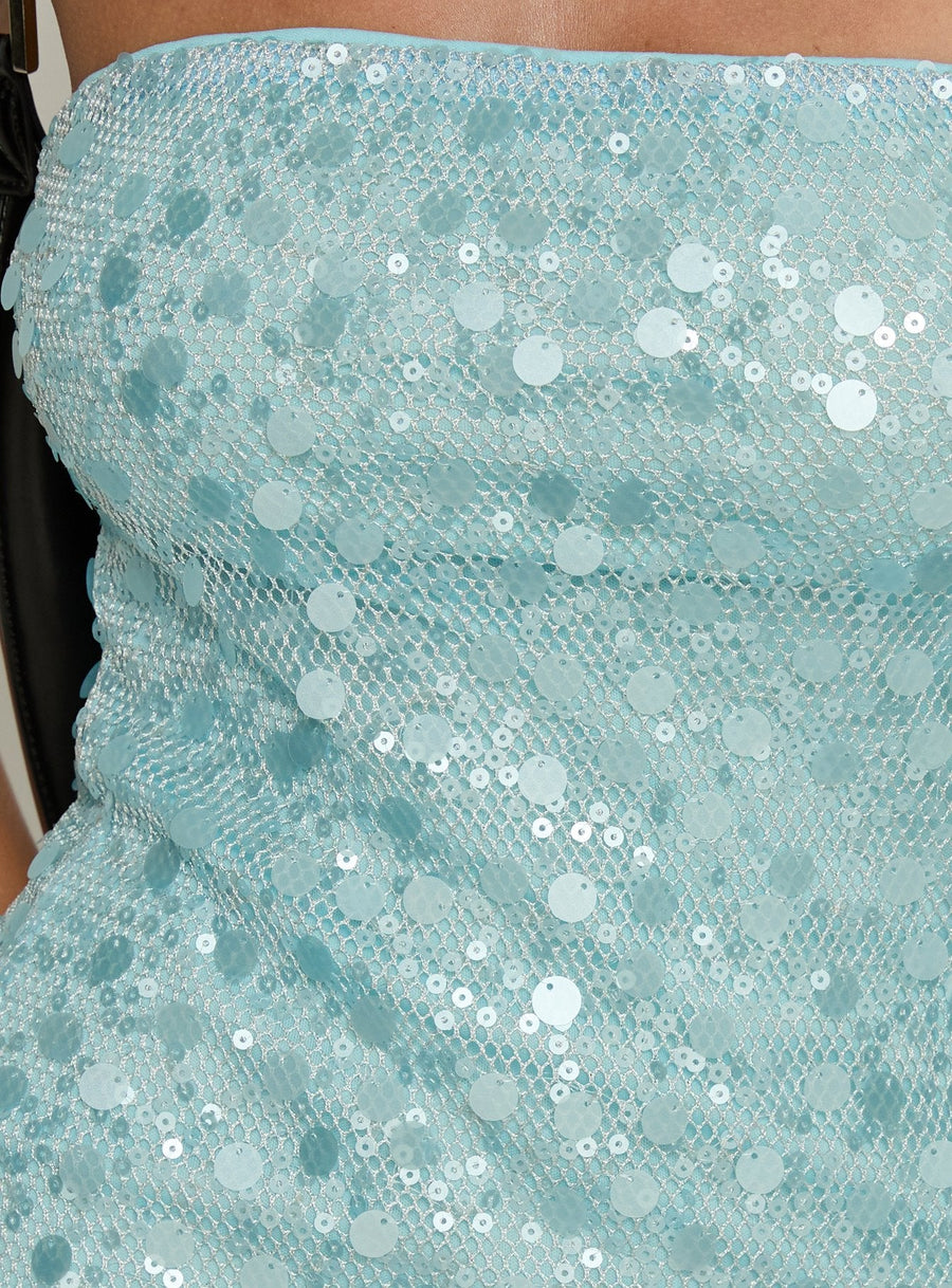 Mareisa Sequin Mini Dress Blue · photo 6