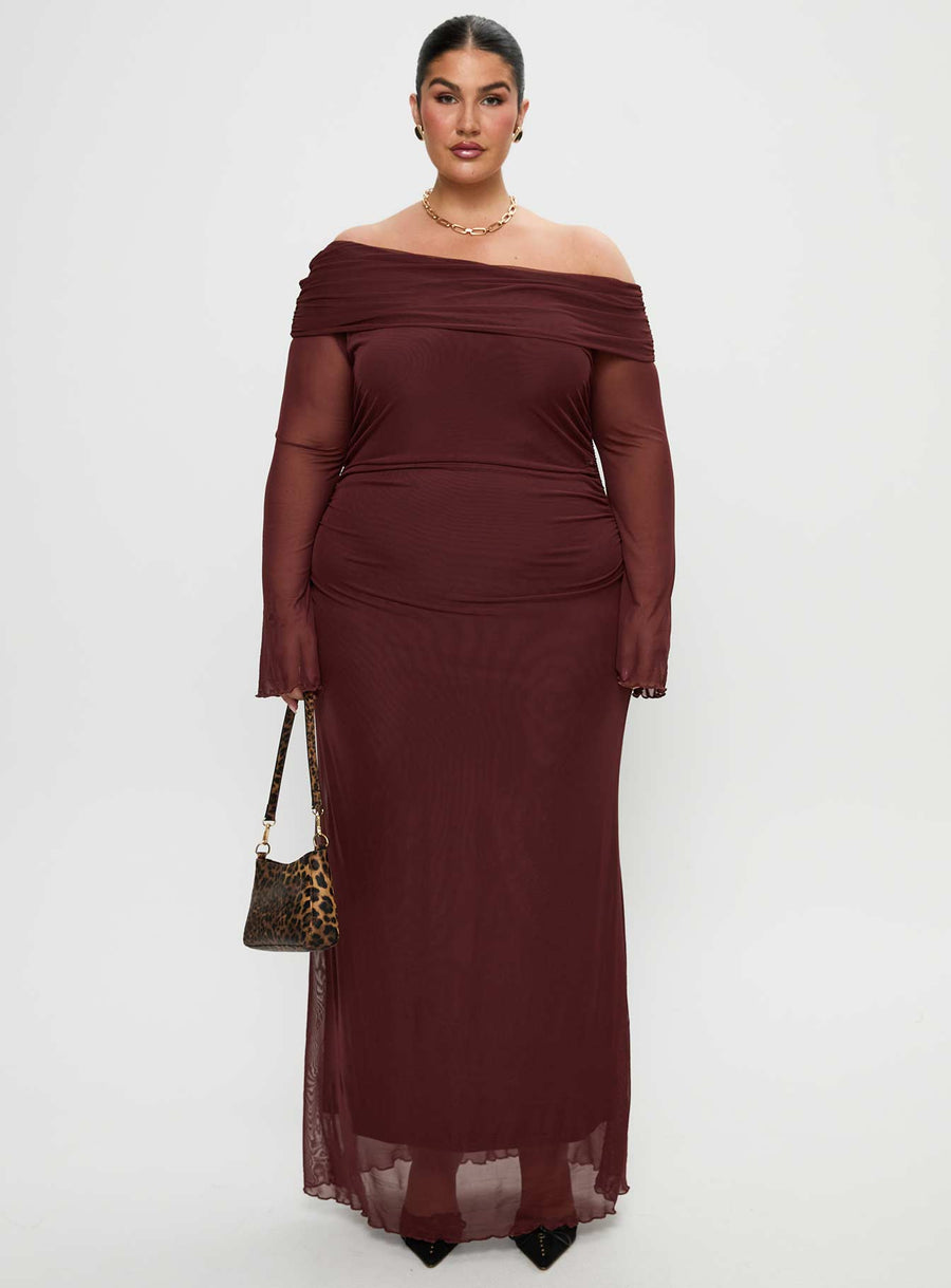 Consideration Long Sleeve Maxi Dress Chocolate Curve · photo 7