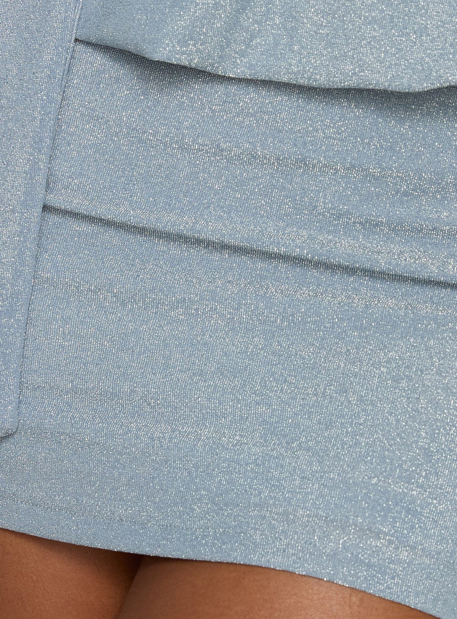 Close Up Sparkle One Shoulder Mini Dress Blue · photo 7