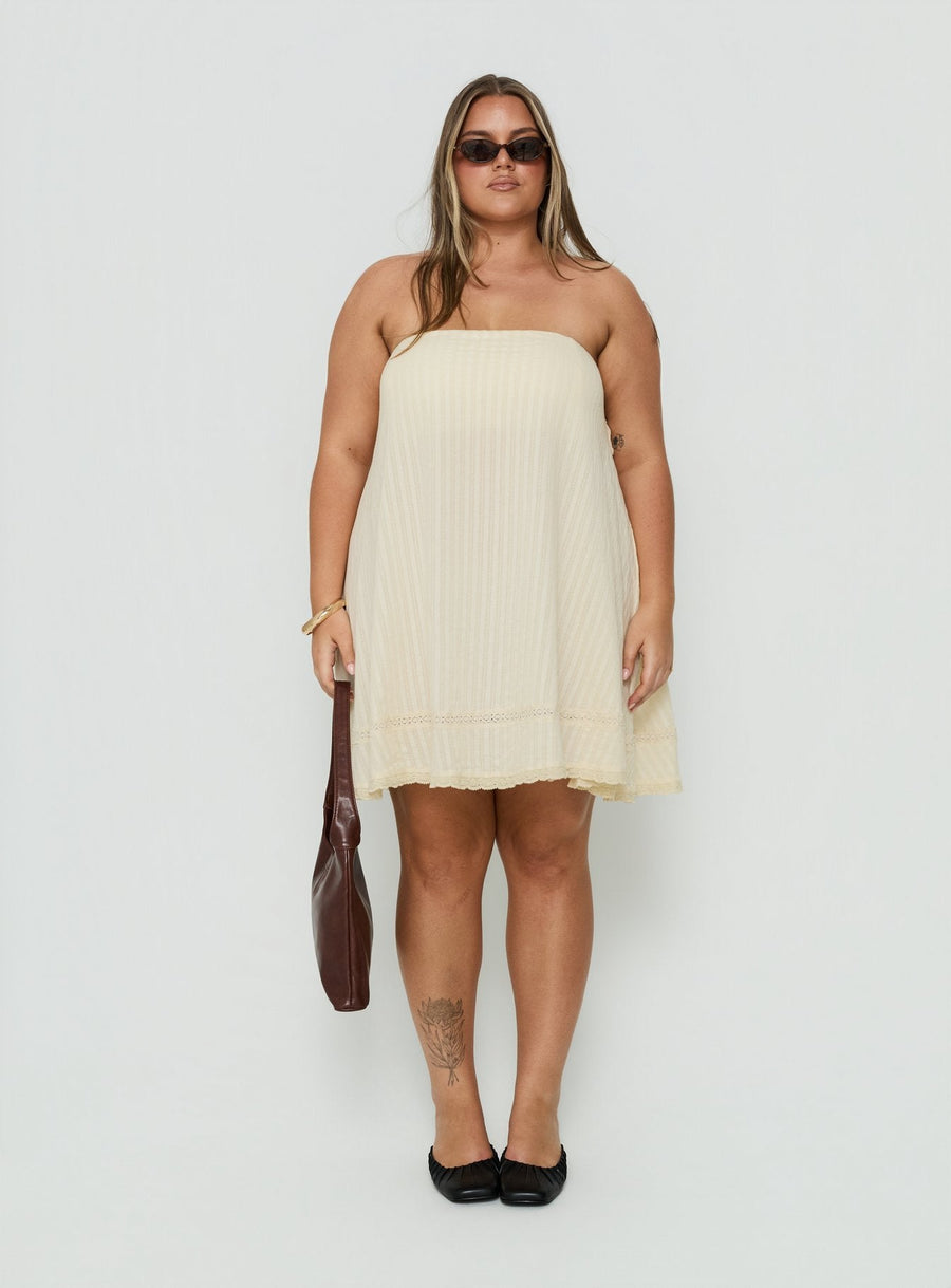 Gypsea Strapless Swing Mini Dress Butter Yellow Curve · photo 7