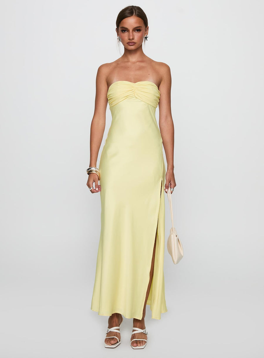 Chevalier Strapless Maxi Dress Lemon · photo 6