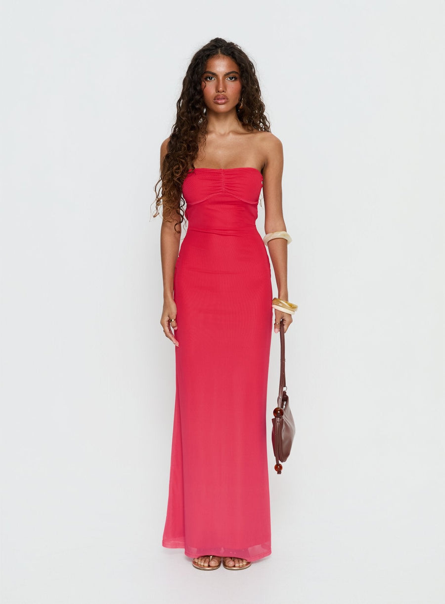 Jesemma Strapless Maxi Dress Hot Pink · photo 6