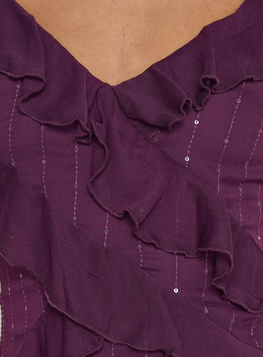 Kinara Ruffle Mini Dress Purple · photo 7