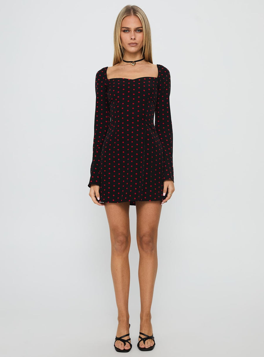 Addisen Long Sleeve Mini Dress Polka Dot · photo 7
