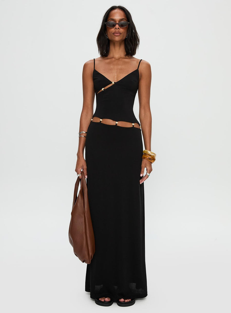 Allspice Beaded Maxi Dress Black · photo 7