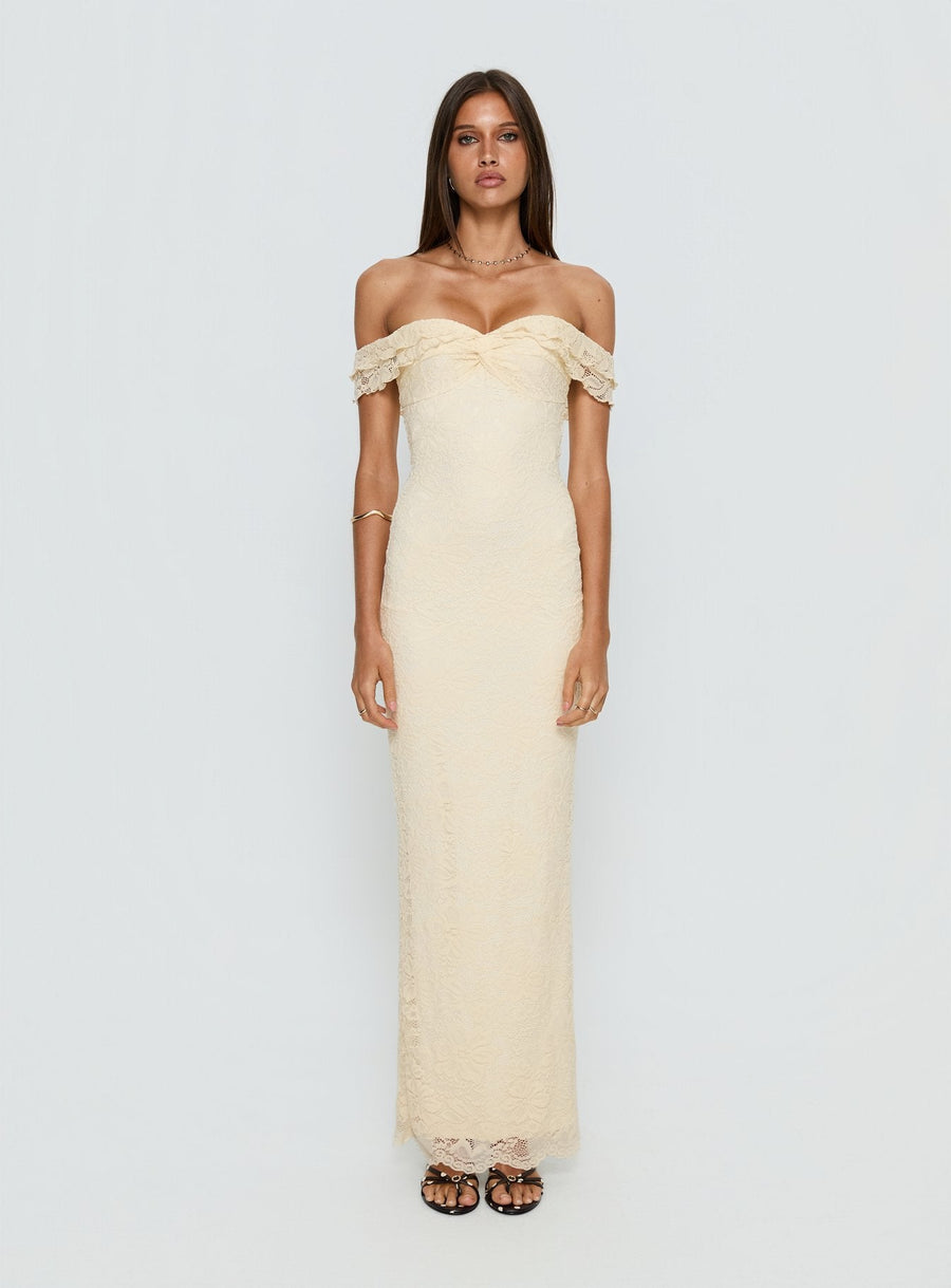 Anabeila Strapless Maxi Dress Lemon · photo 6
