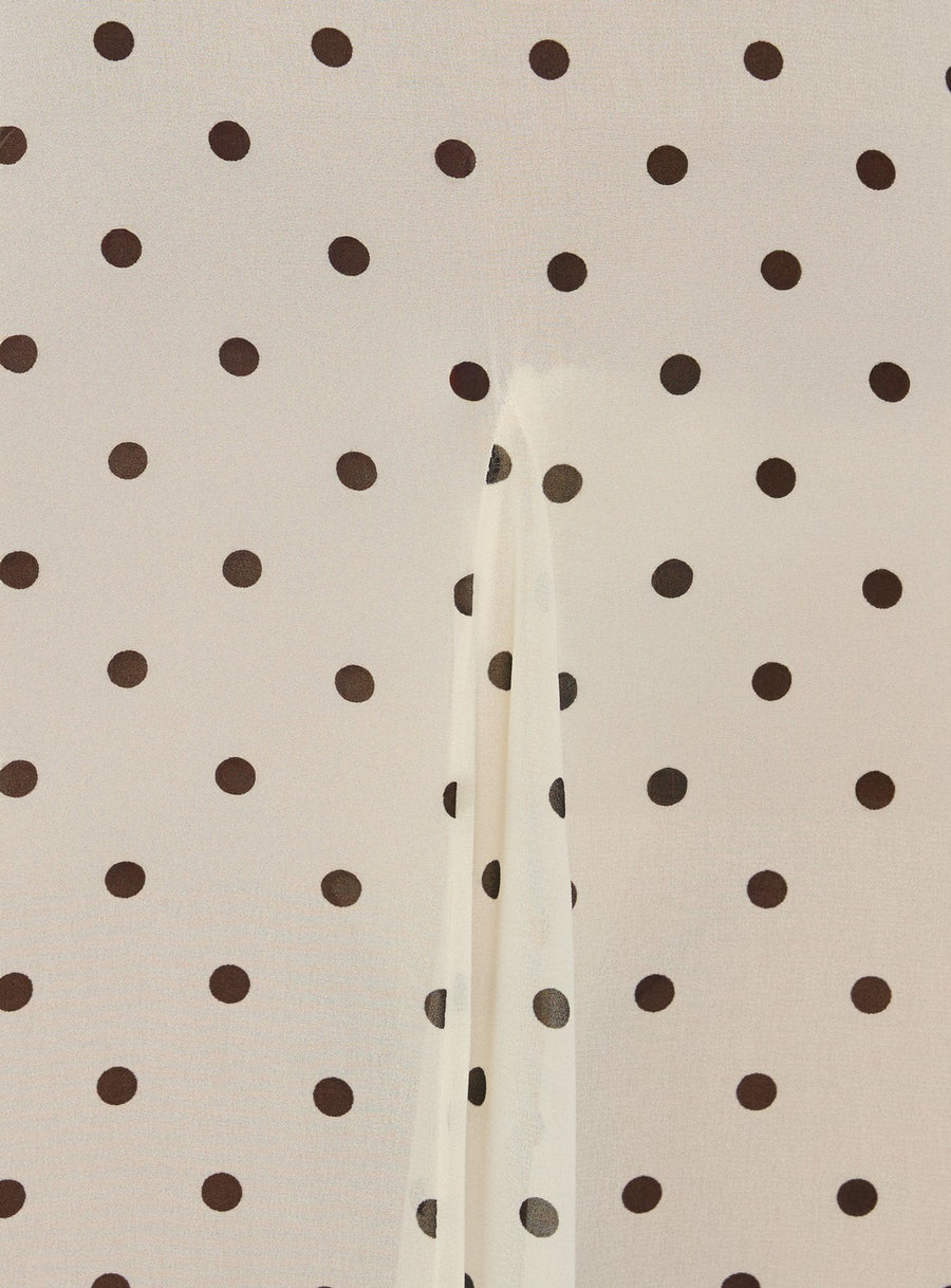 Loulah Sheer Chiffon Maxi Dress Cream Polka Dot · photo 7