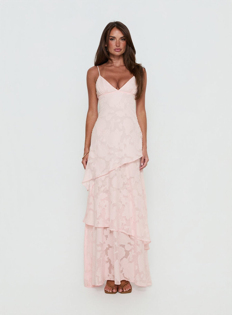 Lyricah Tiered Tie Back Maxi Dress Pink · photo 7