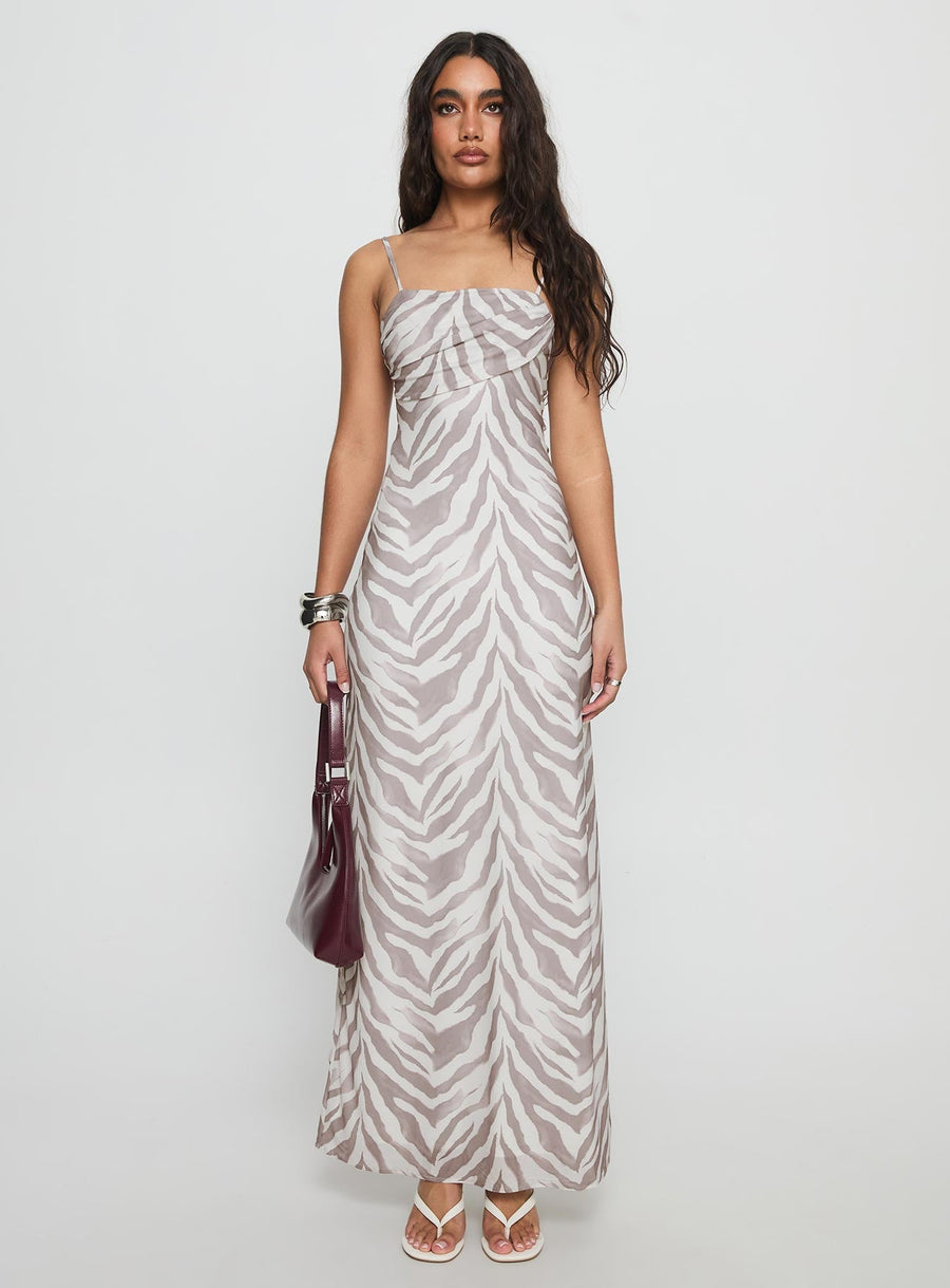 Kierra Mesh Maxi Dress Zebra · photo 7