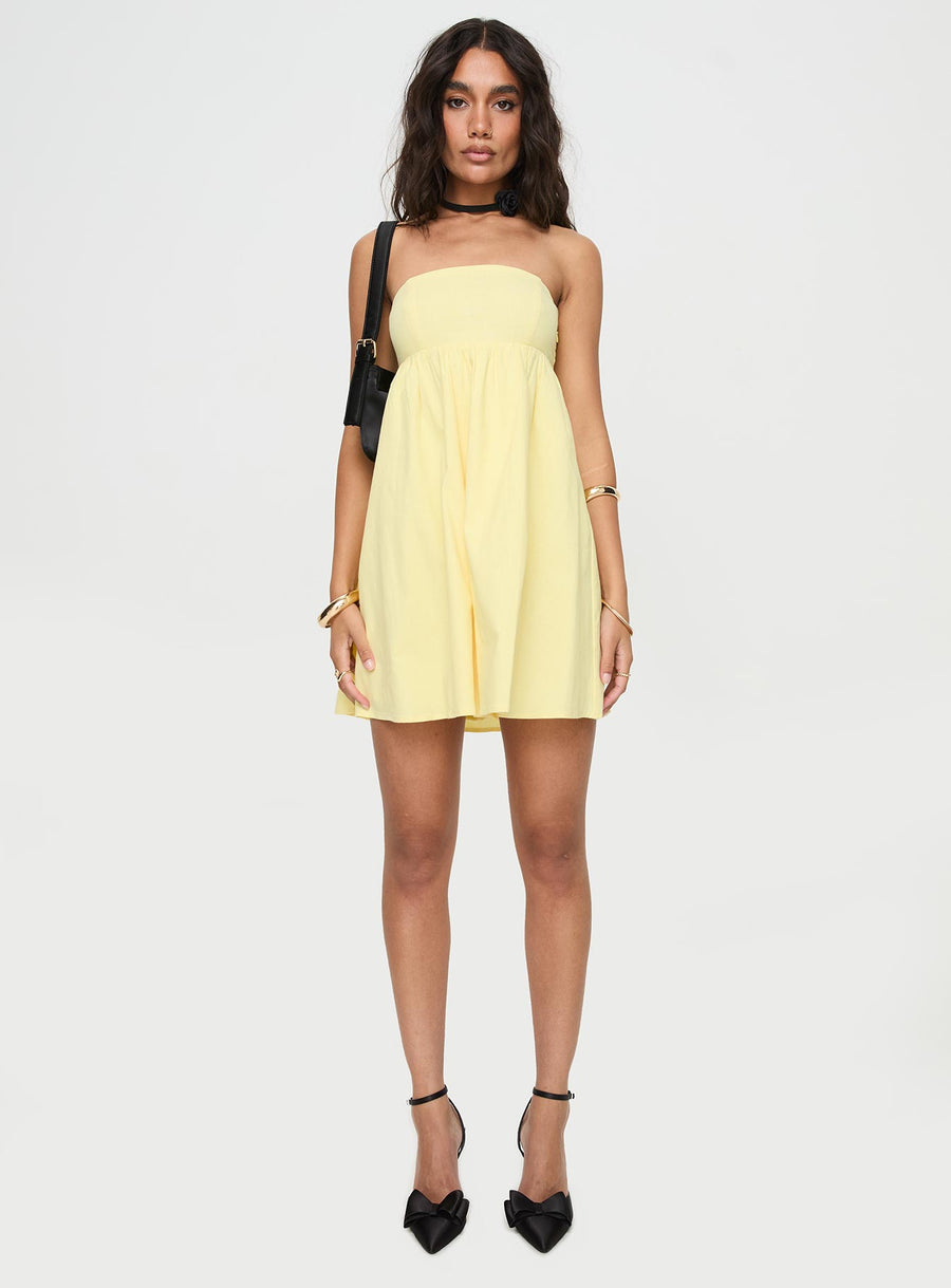 Osment Strapless Mini Dress Lemon · photo 7
