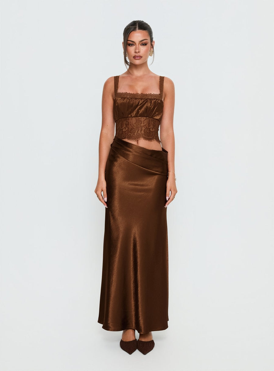 Fayfe Lace Maxi Dress Chocolate · photo 7