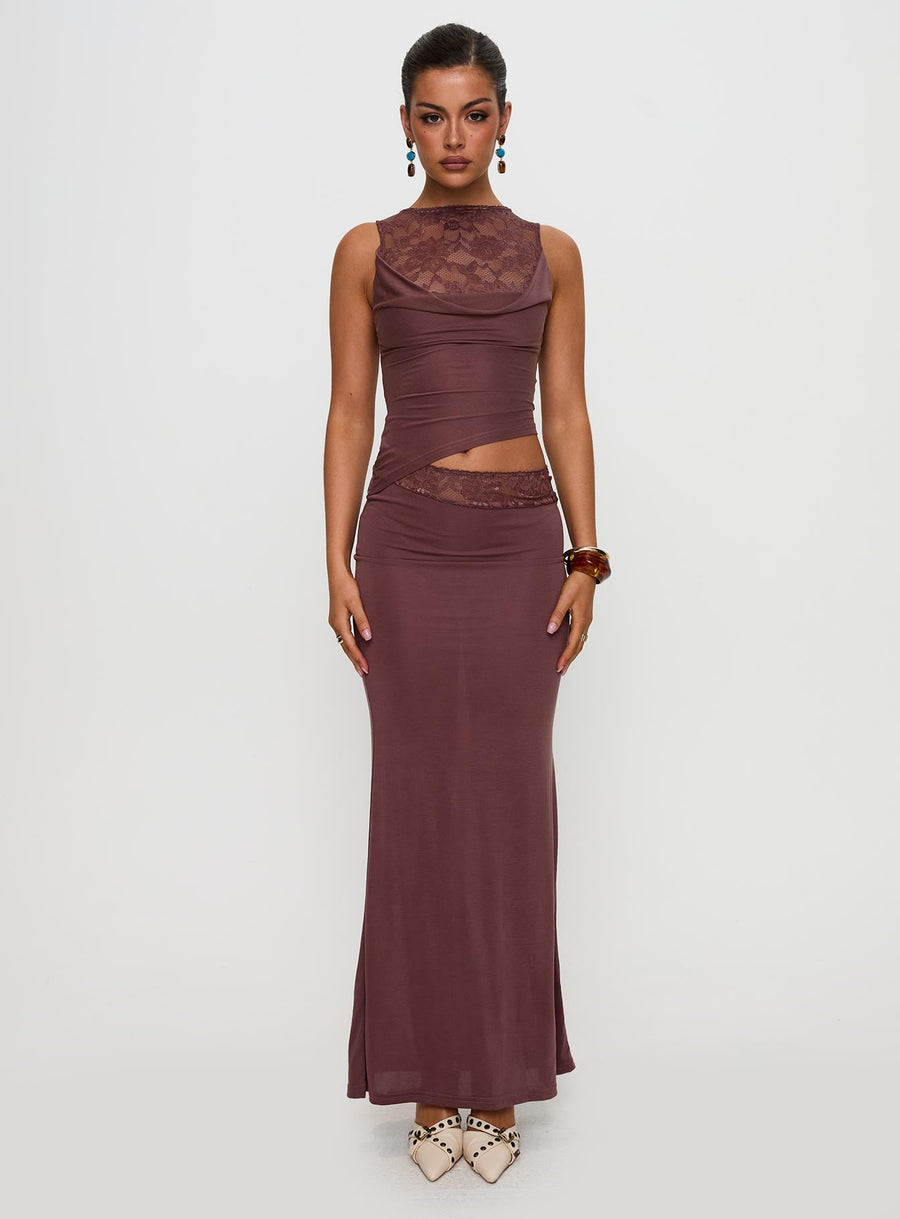 Vesperine Lace Maxi Dress Cocoa Brown · photo 7