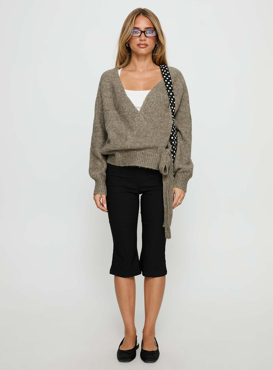 Daelan Wrap Knit Cardigan Brown · photo 6