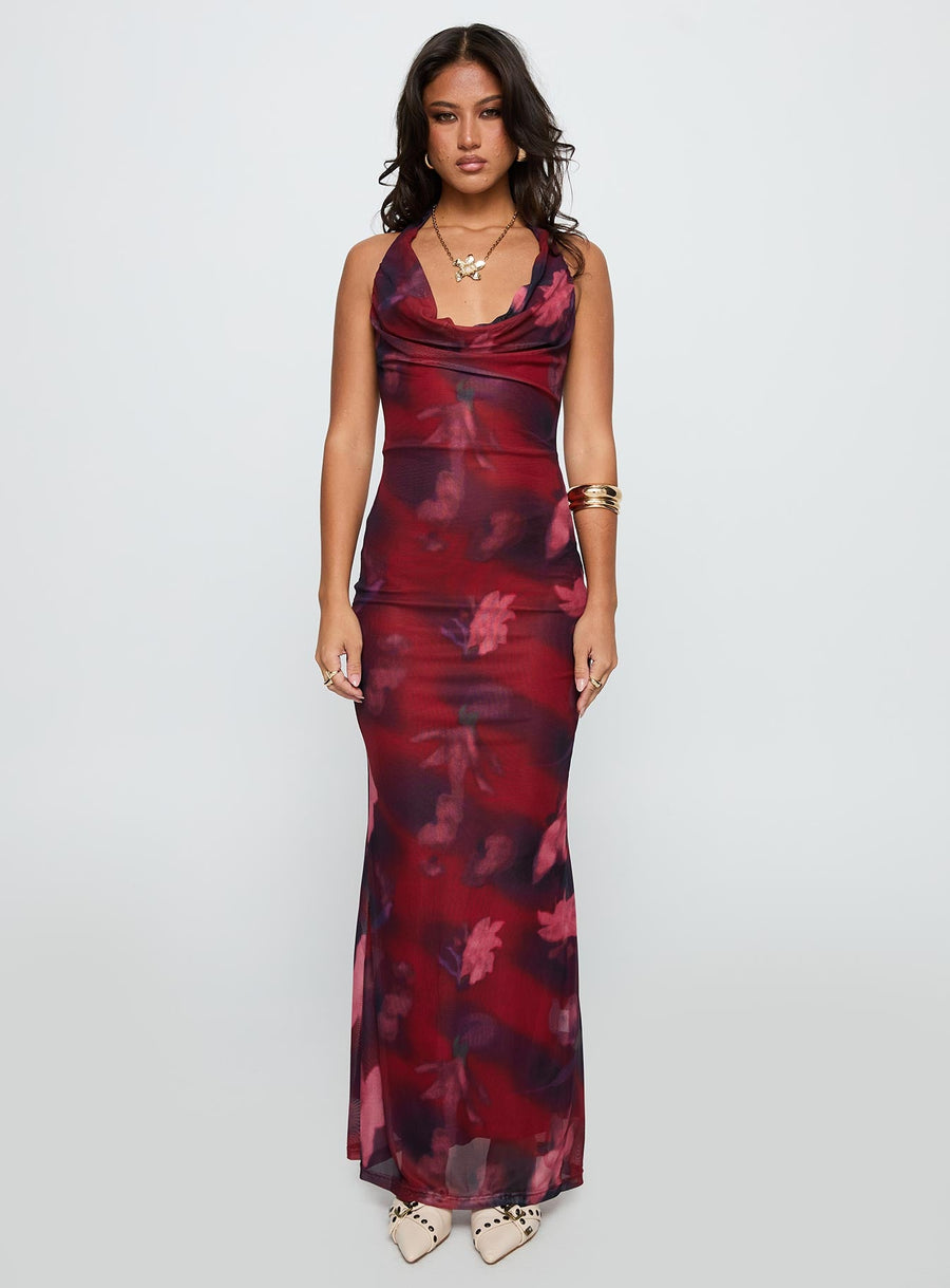 Vixyn Halter Maxi Dress Red Multi · photo 7