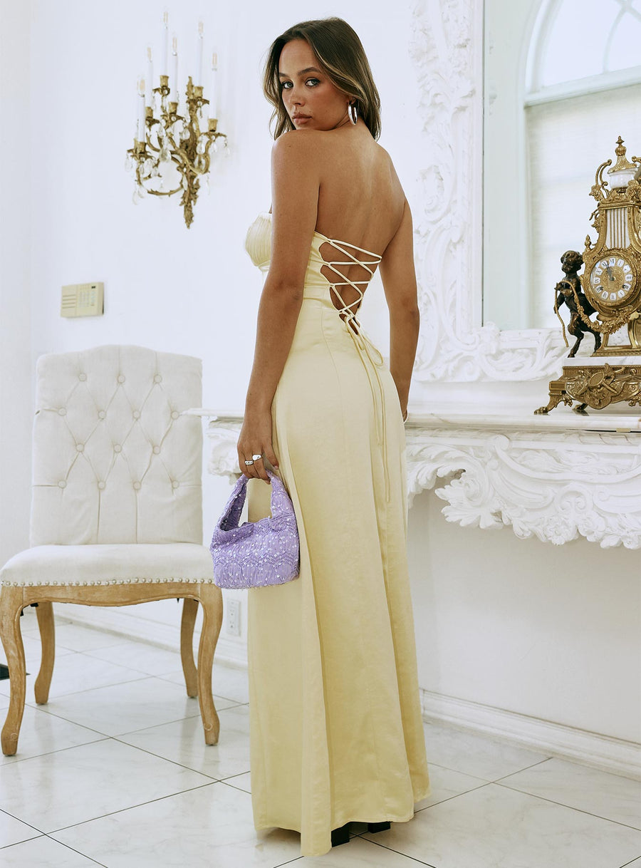 Masterpiece Strapless Maxi Dress Yellow · photo 8