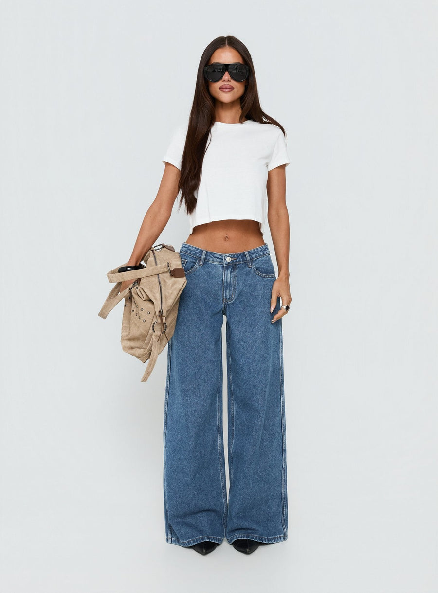 Ramos Low Rise Wide Leg Jeans Mid Blue Wash · photo 9