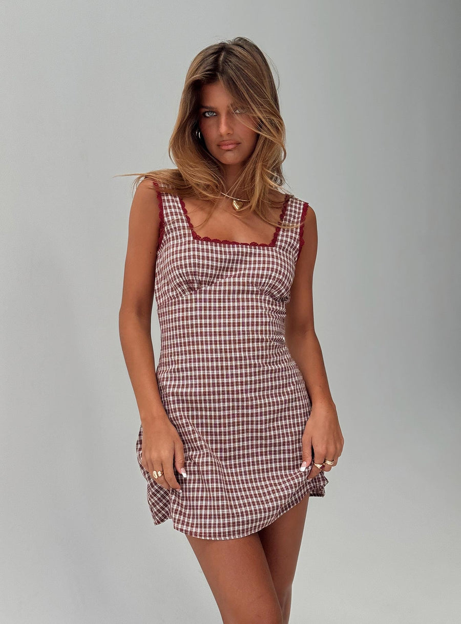 Dasha Mini Dress Red Check · photo 8