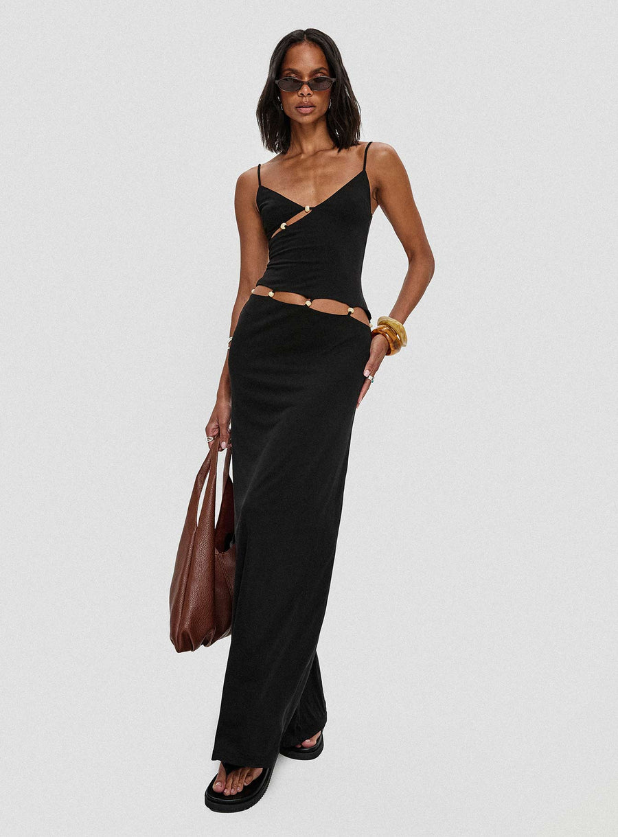 Allspice Beaded Maxi Dress Black · photo 8