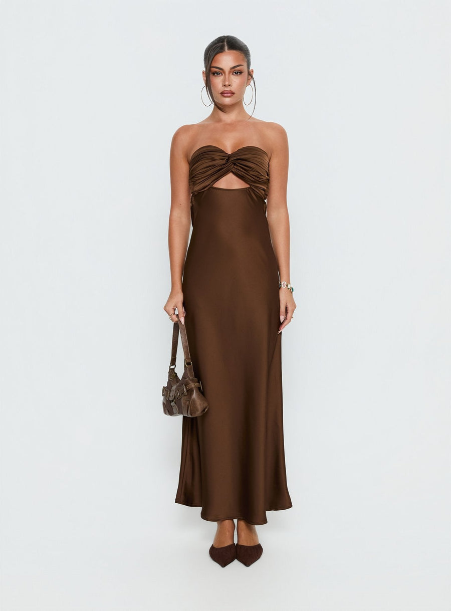 Faviola Strapless Maxi Dress Chocolate · photo 8