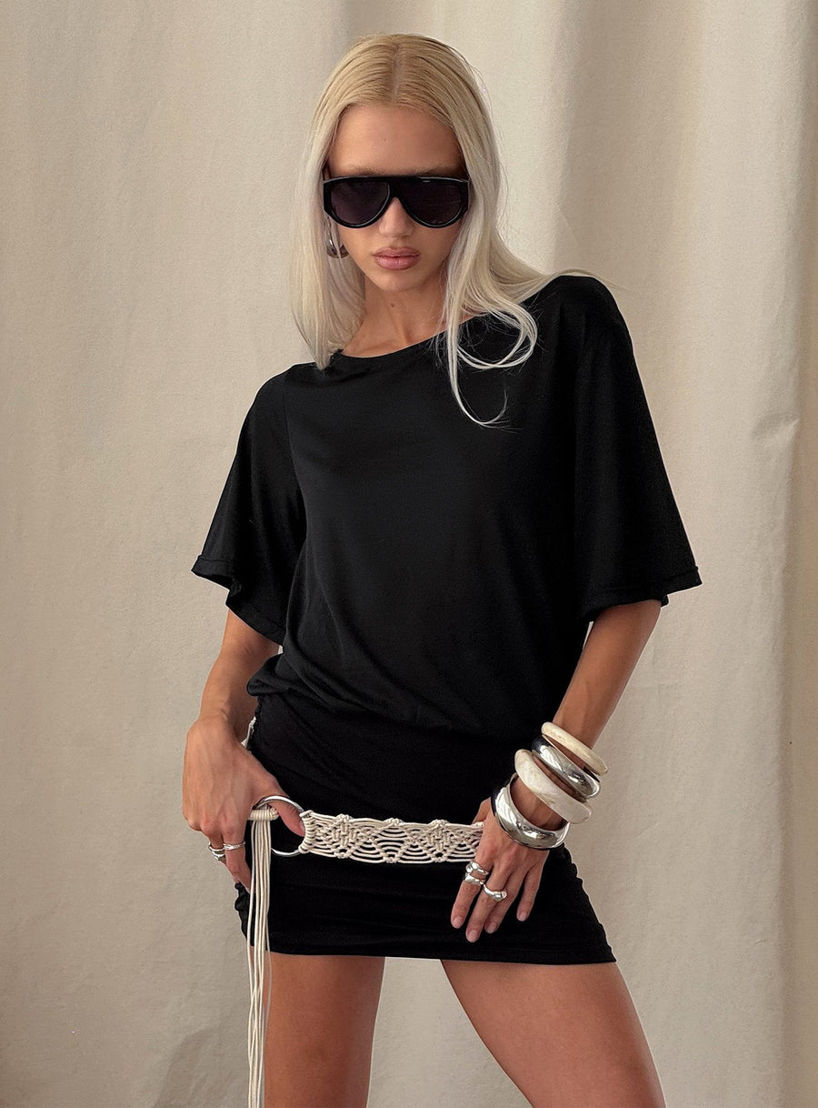 Romma Backless Slouchy Mini Dress Black · photo 8