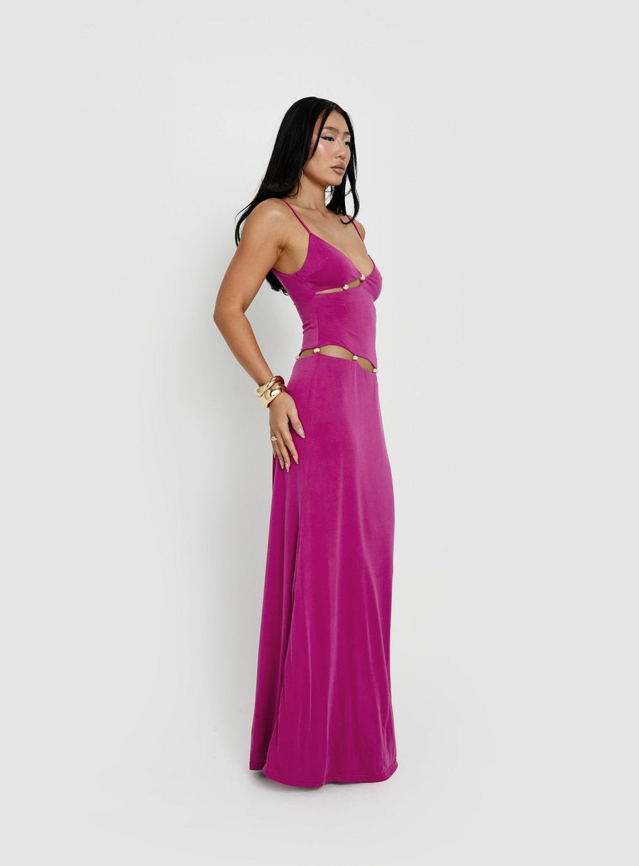 Allspice Beaded Maxi Dress Plum · photo 7