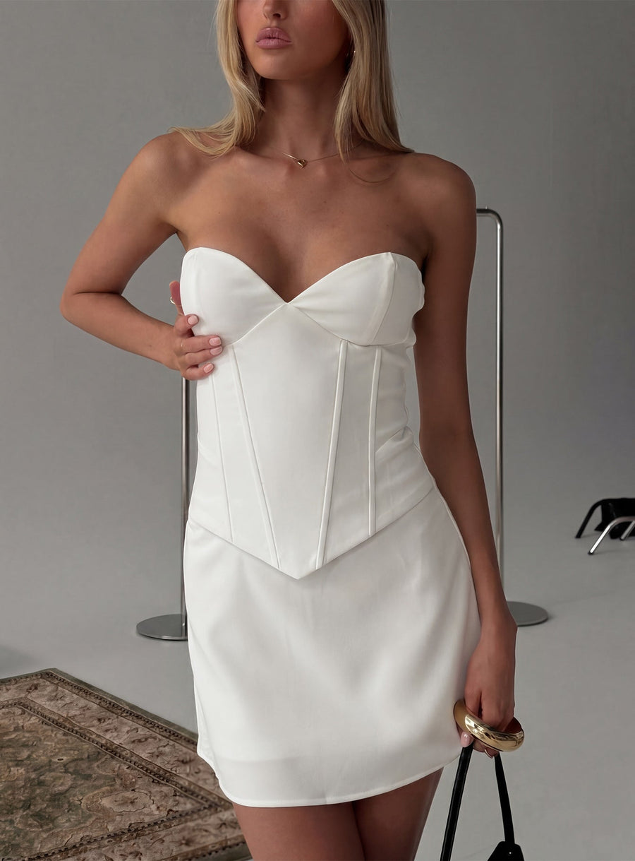 Loryn Sweetheart Corset Mini Dress White · photo 8