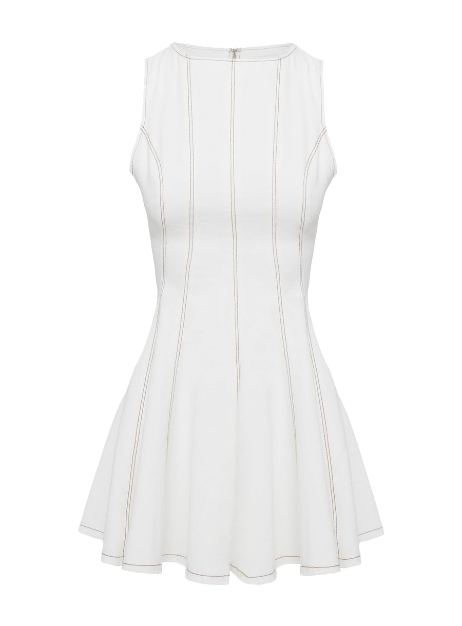 Composure Pleat Mini Dress White · photo 5