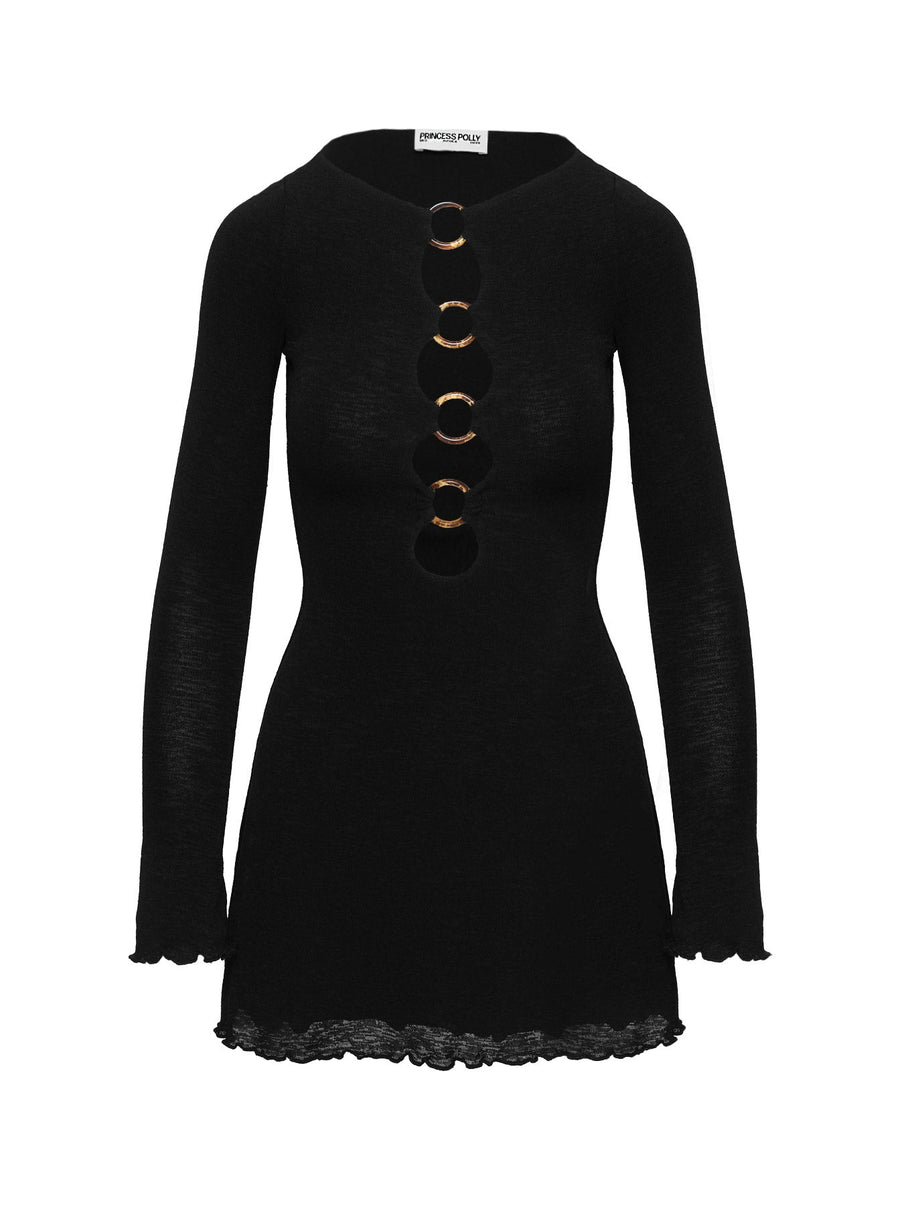 Dejonge Long Sleeve Ring Mini Dress Black Petite · photo 5
