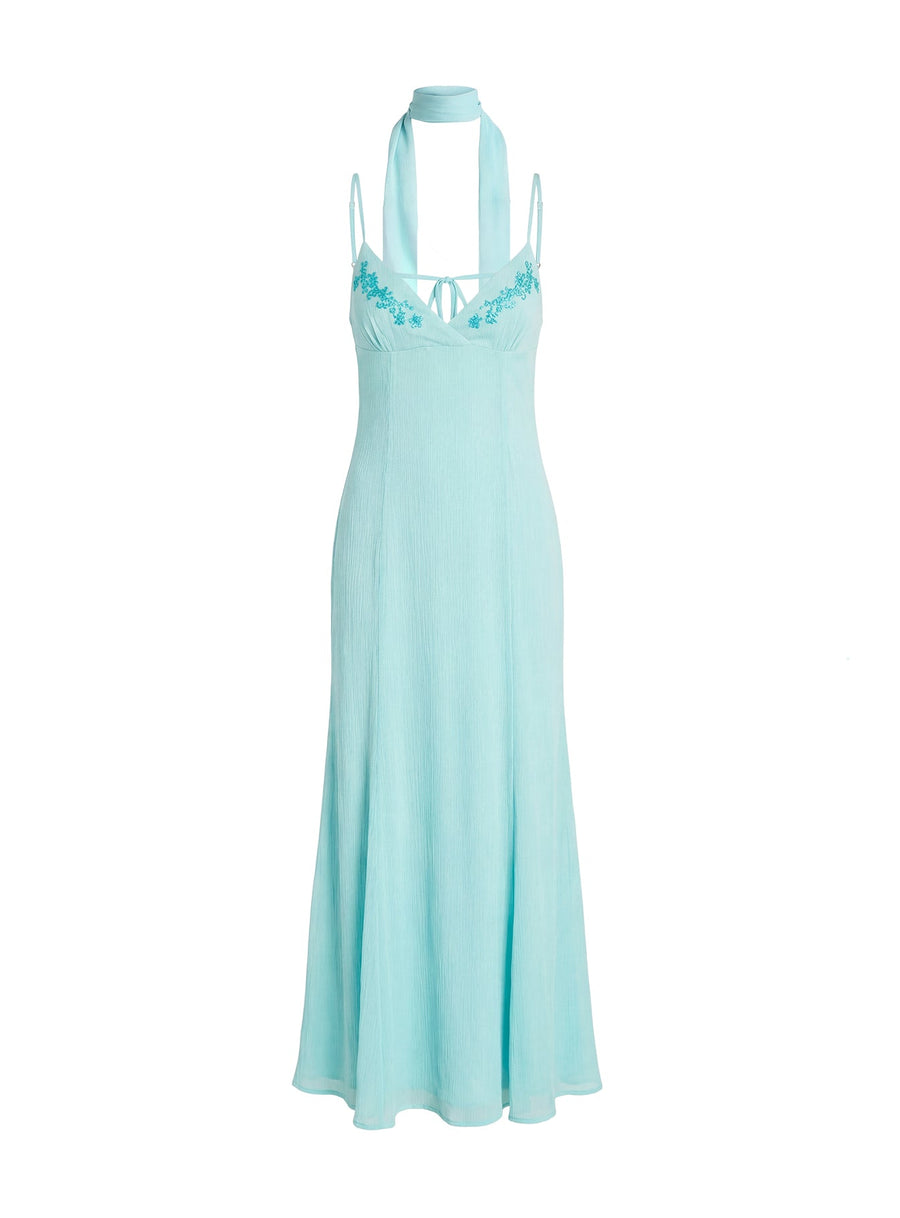 Jadira Scarf Maxi Dress Aqua · photo 9