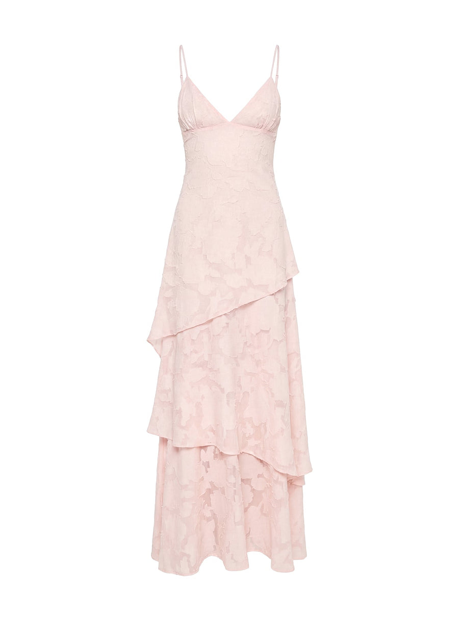 Lyricah Tiered Tie Back Maxi Dress Pink · photo 10