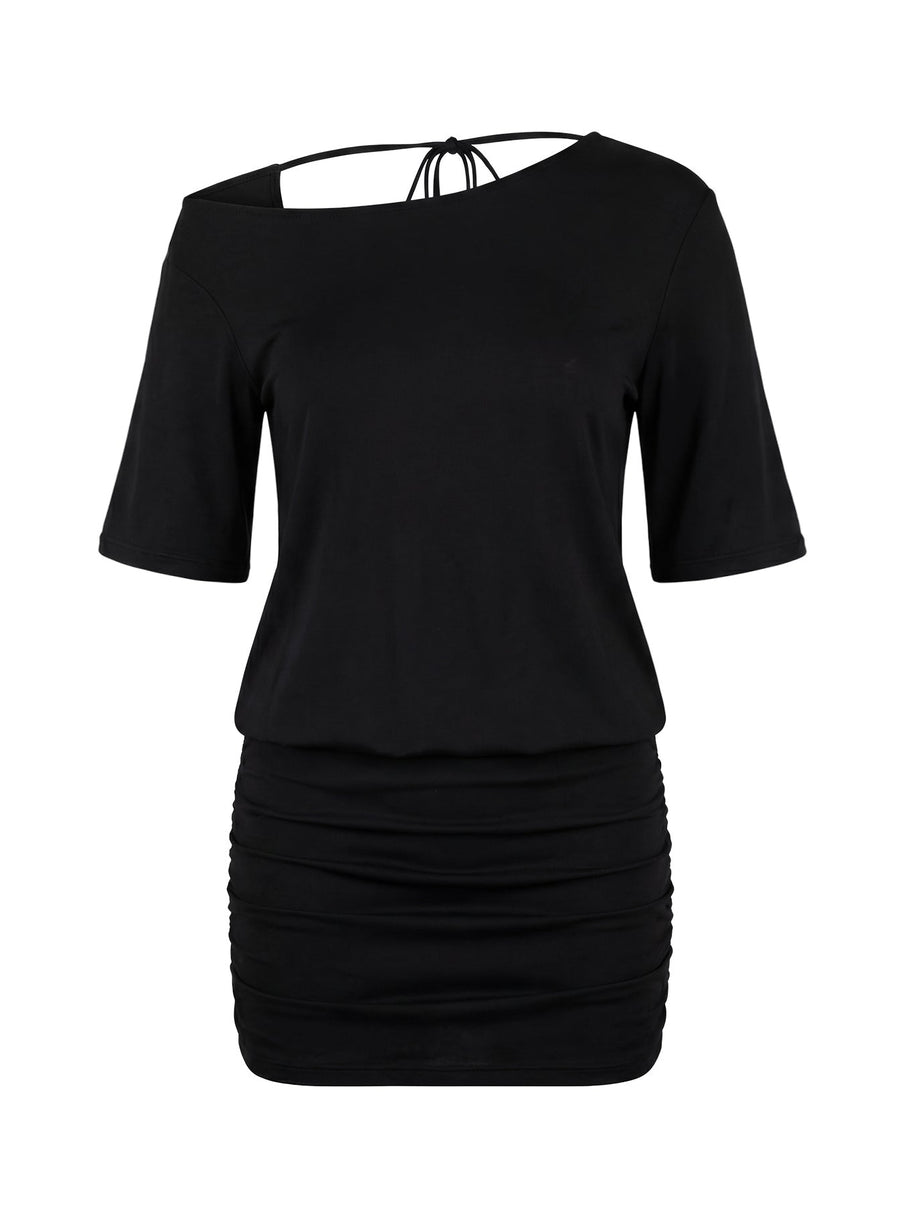 Romma Backless Slouchy Mini Dress Black · photo 9