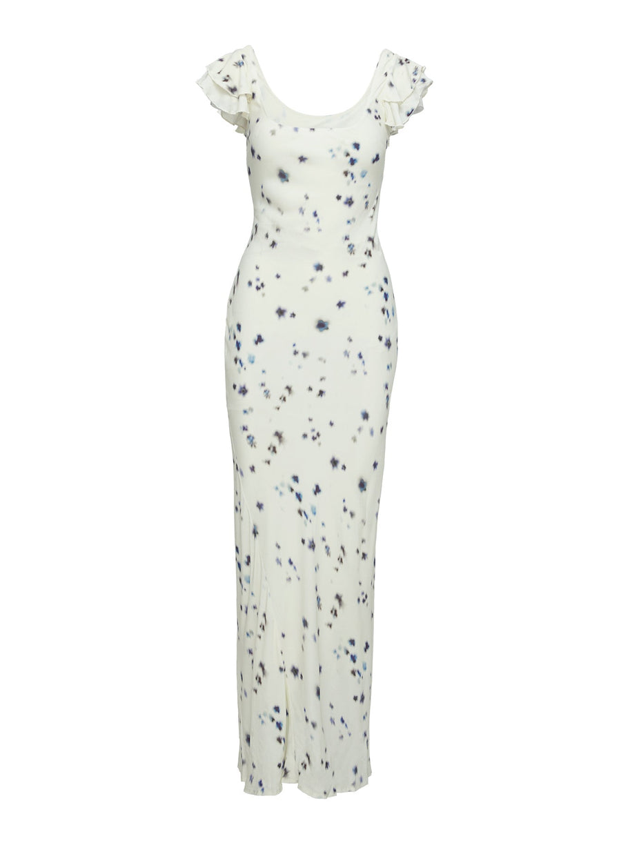 Jontee Bias Cut Maxi Dress Cream Floral · photo 6