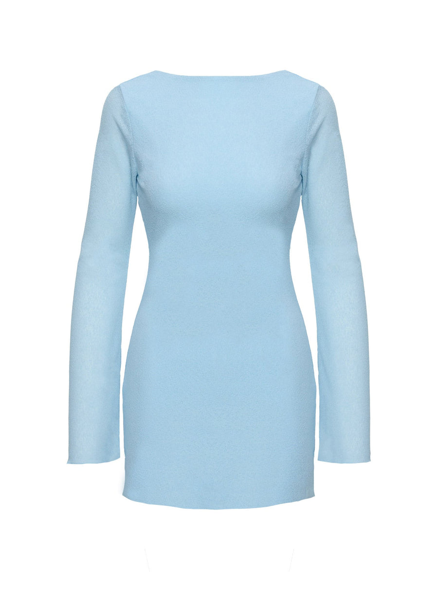 Visualize Long Sleeve Mini Dress Light Blue · photo 5
