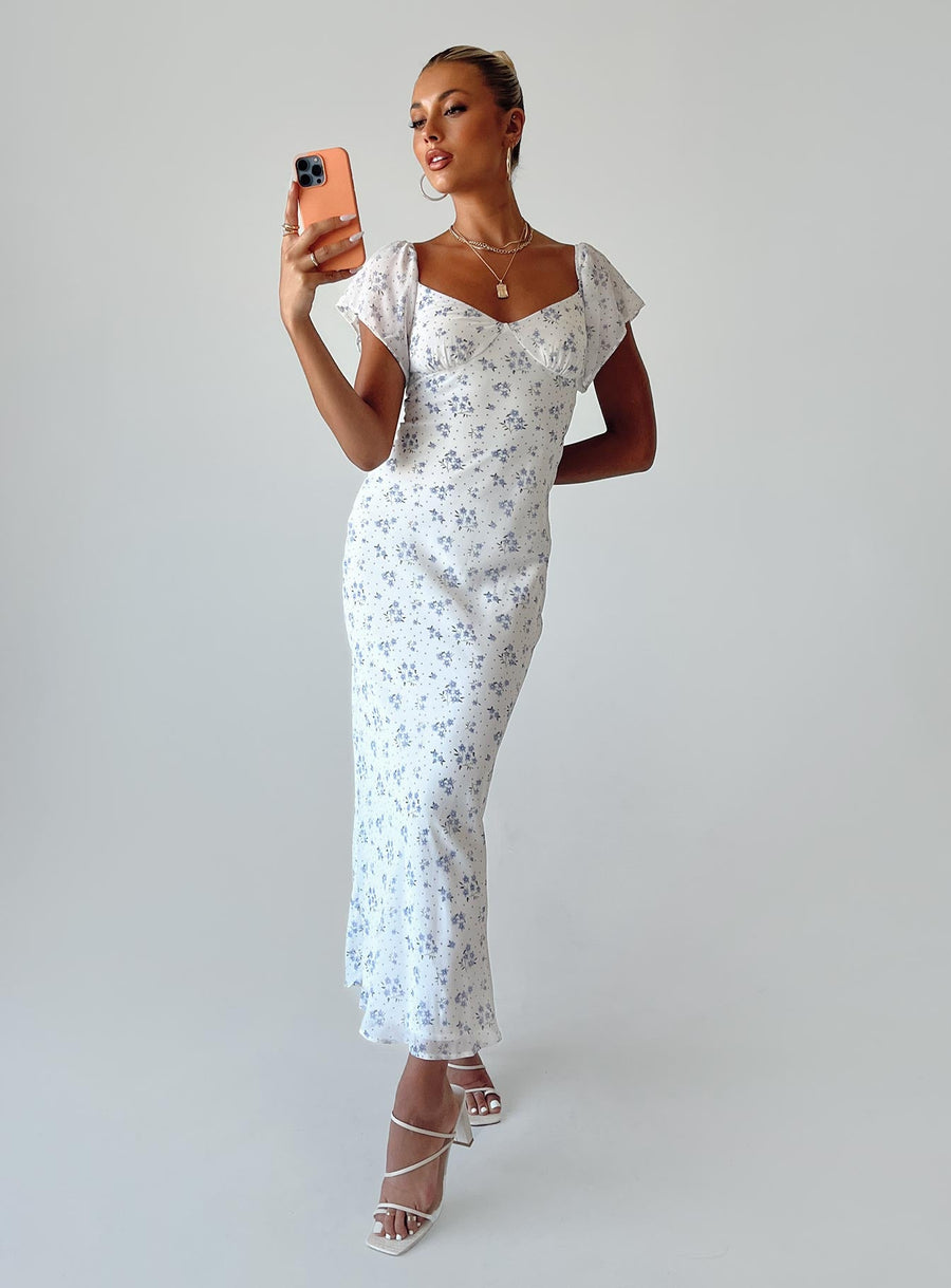 Hera Maxi Dress White Floral · photo 1