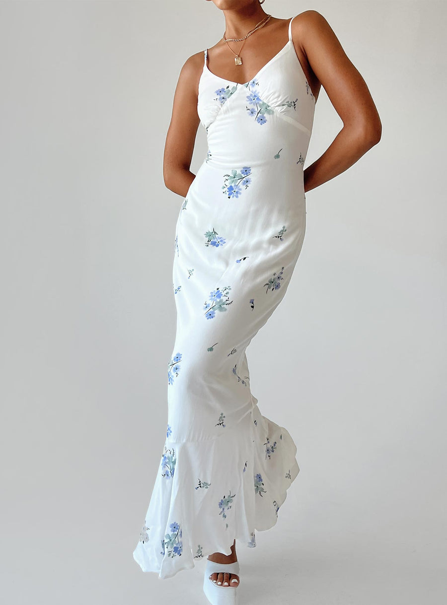 Sing Along Maxi Dress White / Blue · photo 6